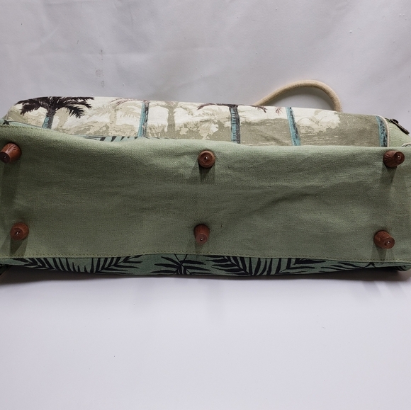 Paul Brent Tropical Weekend Bag Tote Canvas Seaside Palm Trees - Picture 10 of 14